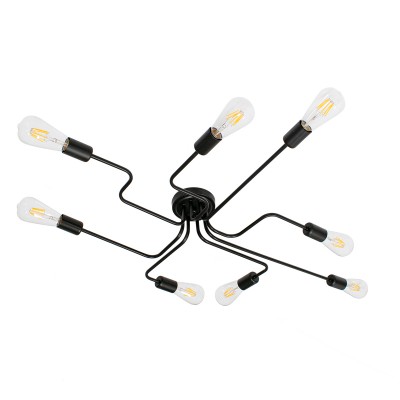 GLOBOSTAR® LIBERTA 00840 Μοντέρνο Φωτιστικό Οροφής με Ντουί 8 x E27 AC 220-240V IP20 - Μαύρο - Μ102 x Π72 x Υ10.5cm GLOBOSTAR® LIBERTA 00840 Μοντέρνο Φωτιστικό Οροφής με Ντουί 8 x E27 AC 220-240V IP20 - Μαύρο - Μ102 x Π72 x Υ10.5cm