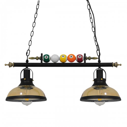 GloboStar® BILLIARD 00972 Vintage Industrial Κρεμαστό Φωτιστικό Οροφής Δίφωτο 2 x E27 Mαύρο Μεταλλικό Μ71 x Π25 x Υ30cm Διακόσμηση - Φωτισμός - Χαλιά GloboStar® BILLIARD 00972 Vintage Industrial Κρεμαστό Φωτιστικό Οροφής Δίφωτο 2 x E27 Mαύρο Μεταλλικό Μ71 x Π25 x Υ30cm Διακόσμηση - Φωτισμός - Χαλιά