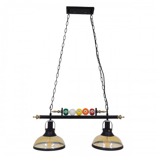 GloboStar® BILLIARD 00972 Vintage Industrial Κρεμαστό Φωτιστικό Οροφής Δίφωτο 2 x E27 Mαύρο Μεταλλικό Μ71 x Π25 x Υ30cm Διακόσμηση - Φωτισμός - Χαλιά GloboStar® BILLIARD 00972 Vintage Industrial Κρεμαστό Φωτιστικό Οροφής Δίφωτο 2 x E27 Mαύρο Μεταλλικό Μ71 x Π25 x Υ30cm Διακόσμηση - Φωτισμός - Χαλιά
