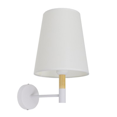 GLOBOSTAR® LYDFORD 01433 Μοντέρνο Φωτιστικό Τοίχου - Απλίκα με Ντουί 1 x E27 AC 220-240V IP20 - Λευκό & Μπέζ - Μ20 x Π28 x Υ36cm