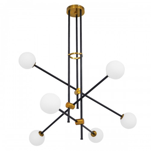 GloboStar® VELVET 00994 Μοντέρνο Industrial Φωτιστικό Οροφής Πολύφωτο 6 x G9 Μαύρο - Χρυσό Μεταλλικό Φ80 x Y85cm Διακόσμηση - Φωτισμός - Χαλιά GloboStar® VELVET 00994 Μοντέρνο Industrial Φωτιστικό Οροφής Πολύφωτο 6 x G9 Μαύρο - Χρυσό Μεταλλικό Φ80 x Y85cm Διακόσμηση - Φωτισμός - Χαλιά