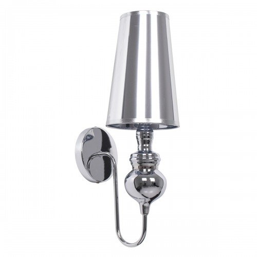 GloboStar® LAURA 01498 Μοντέρνο Φωτιστικό Τοίχου Απλίκα Μονόφωτο Μεταλλικό Ασημί Νίκελ Φ15 x Μ15 x Π21 x Y48cm Διακόσμηση - Φωτισμός - Χαλιά