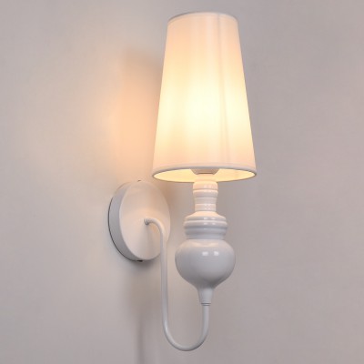 GloboStar® LAURA 01499 Μοντέρνο Φωτιστικό Τοίχου Απλίκα Μονόφωτο Μεταλλικό Λευκό Φ15 x Μ15 x Π21 x Y48cm Διακόσμηση - Φωτισμός - Χαλιά