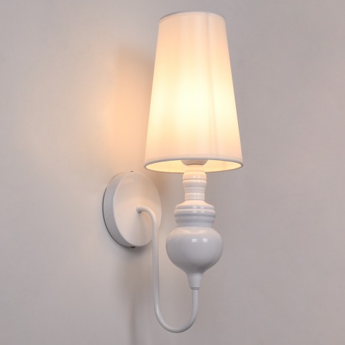GloboStar® LAURA 01499 Μοντέρνο Φωτιστικό Τοίχου Απλίκα Μονόφωτο Μεταλλικό Λευκό Φ15 x Μ15 x Π21 x Y48cm Διακόσμηση - Φωτισμός - Χαλιά