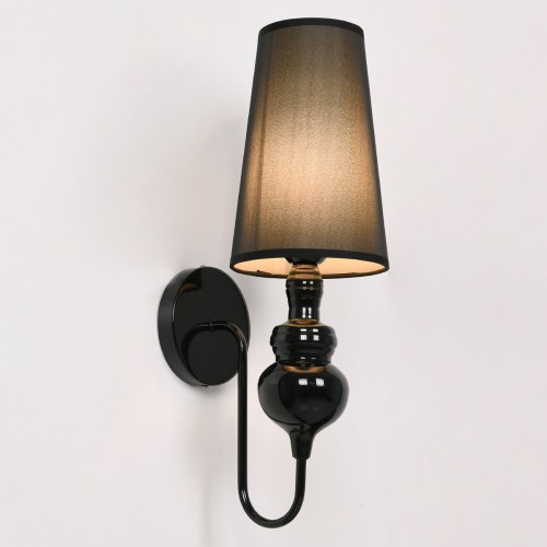 GloboStar® LAURA 01500 Μοντέρνο Φωτιστικό Τοίχου Απλίκα Μονόφωτο Μεταλλικό Μαύρο Φ15 x Μ15 x Π21 x Y48cm Διακόσμηση - Φωτισμός - Χαλιά
