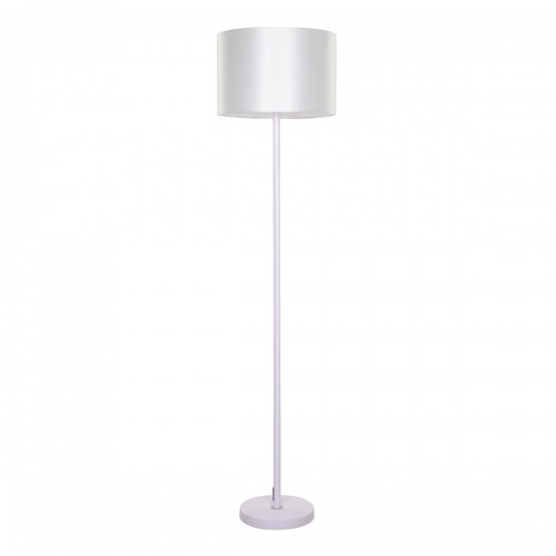 GloboStar® ASHLEY 00823 Μοντέρνο Επιδαπέδιο Φωτιστικό Μονόφωτο 1 x E27 IP20 Λευκό Μέταλλο με Λευκό Ύφασμα - Μ35 x Π35 x Υ145cm