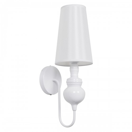 GloboStar® LAURA 01499 Μοντέρνο Φωτιστικό Τοίχου Απλίκα Μονόφωτο Μεταλλικό Λευκό Φ15 x Μ15 x Π21 x Y48cm Διακόσμηση - Φωτισμός - Χαλιά