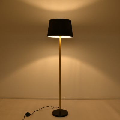 GloboStar® CEDAR 00829 Μοντέρνο Επιδαπέδιο Φωτιστικό Μονόφωτο 1 x E27 IP20 Χρυσό Μέταλλο με Μαύρο Ύφασμα - Μ40 x Π40 x Υ148cm GloboStar® CEDAR 00829 Μοντέρνο Επιδαπέδιο Φωτιστικό Μονόφωτο 1 x E27 IP20 Χρυσό Μέταλλο με Μαύρο Ύφασμα - Μ40 x Π40 x Υ148cm