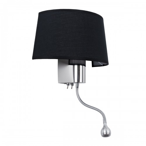 GloboStar® ELEGANT 01492 Μοντέρνο Φωτιστικό Τοίχου Απλίκα Μεταλλικό Χρώμιο Νίκελ με Μαύρο Ύφασμα Δίφωτο 1xE27 - Ρυθμίζόμενο Σώμα Σπιράλ με CREE LED 3W Θερμό Λευκό 2700K - Διακόπτες On / Off Μ26.5 x Π15 x Υ43cm Διακόσμηση - Φωτισμός - Χαλιά GloboStar® ELEGANT 01492 Μοντέρνο Φωτιστικό Τοίχου Απλίκα Μεταλλικό Χρώμιο Νίκελ με Μαύρο Ύφασμα Δίφωτο 1xE27 - Ρυθμίζόμενο Σώμα Σπιράλ με CREE LED 3W Θερμό Λευκό 2700K - Διακόπτες On / Off Μ26.5 x Π15 x Υ43cm Διακόσμηση - Φωτισμός - Χαλιά