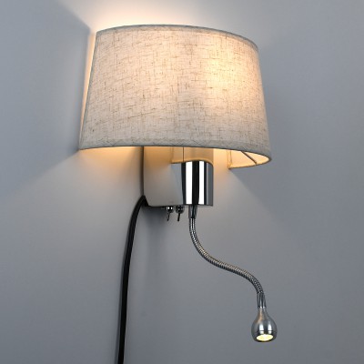 GloboStar® ELEGANT 01493 Μοντέρνο Φωτιστικό Τοίχου Απλίκα Μεταλλικό Χρώμιο Νίκελ με Λευκό Ύφασμα Δίφωτο 1xE27 - Ρυθμίζόμενο Σώμα Σπιράλ με CREE LED 3W Θερμό Λευκό 2700K - Διακόπτες On / Off Μ26.5 x Π15 x Υ43cm Διακόσμηση - Φωτισμός - Χαλιά GloboStar® ELEGANT 01493 Μοντέρνο Φωτιστικό Τοίχου Απλίκα Μεταλλικό Χρώμιο Νίκελ με Λευκό Ύφασμα Δίφωτο 1xE27 - Ρυθμίζόμενο Σώμα Σπιράλ με CREE LED 3W Θερμό Λευκό 2700K - Διακόπτες On / Off Μ26.5 x Π15 x Υ43cm Διακόσμηση - Φωτισμός - Χαλιά