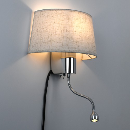 GloboStar® ELEGANT 01493 Μοντέρνο Φωτιστικό Τοίχου Απλίκα Μεταλλικό Χρώμιο Νίκελ με Λευκό Ύφασμα Δίφωτο 1xE27 - Ρυθμίζόμενο Σώμα Σπιράλ με CREE LED 3W Θερμό Λευκό 2700K - Διακόπτες On / Off Μ26.5 x Π15 x Υ43cm Διακόσμηση - Φωτισμός - Χαλιά GloboStar® ELEGANT 01493 Μοντέρνο Φωτιστικό Τοίχου Απλίκα Μεταλλικό Χρώμιο Νίκελ με Λευκό Ύφασμα Δίφωτο 1xE27 - Ρυθμίζόμενο Σώμα Σπιράλ με CREE LED 3W Θερμό Λευκό 2700K - Διακόπτες On / Off Μ26.5 x Π15 x Υ43cm Διακόσμηση - Φωτισμός - Χαλιά
