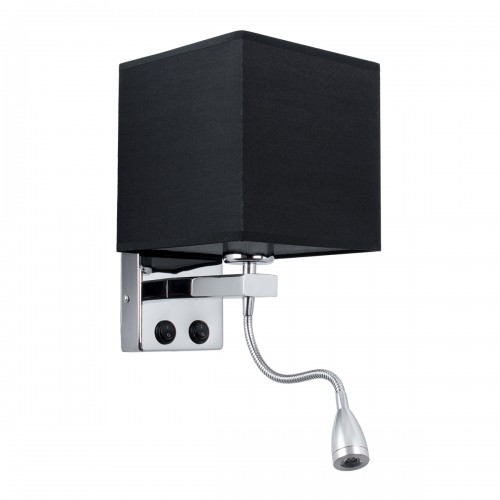 GloboStar® ELEGANT 01494 Μοντέρνο Φωτιστικό Τοίχου Απλίκα Μεταλλικό Χρώμιο Νίκελ με Μαύρο Ύφασμα Δίφωτο 1xE27 - Ρυθμίζόμενο Σώμα Σπιράλ με CREE LED 3W Θερμό Λευκό 2700K - Διακόπτες On / Off Μ17 x Π21 x Υ43cm Διακόσμηση - Φωτισμός - Χαλιά GloboStar® ELEGANT 01494 Μοντέρνο Φωτιστικό Τοίχου Απλίκα Μεταλλικό Χρώμιο Νίκελ με Μαύρο Ύφασμα Δίφωτο 1xE27 - Ρυθμίζόμενο Σώμα Σπιράλ με CREE LED 3W Θερμό Λευκό 2700K - Διακόπτες On / Off Μ17 x Π21 x Υ43cm Διακόσμηση - Φωτισμός - Χαλιά