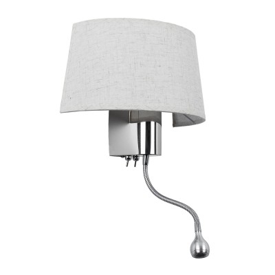 GLOBOSTAR® ELEGANT 01493 Μοντέρνο Φωτιστικό Τοίχου - Απλίκα Ξενοδοχείου Reading Light με Ντουί 1 x E27 LED 3W 360lm 36° AC 220-240V IP20 Θερμό Λευκό 2700K - Bridgelux COB Chip - Ασημί & Λευκό - Μ26 x Π16.5 x Υ33cm - 2 Χρόνια Εγγύηση GLOBOSTAR® ELEGANT 01493 Μοντέρνο Φωτιστικό Τοίχου - Απλίκα Ξενοδοχείου Reading Light με Ντουί 1 x E27 LED 3W 360lm 36° AC 220-240V IP20 Θερμό Λευκό 2700K - Bridgelux COB Chip - Ασημί & Λευκό - Μ26 x Π16.5 x Υ33cm - 2 Χρόνια Εγγύηση