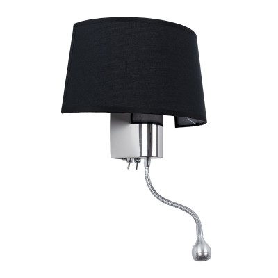 GLOBOSTAR® ELEGANT 01492 Μοντέρνο Φωτιστικό Τοίχου - Απλίκα Ξενοδοχείου Reading Light με Ντουί 1 x E27 LED 3W 360lm 36° AC 220-240V IP20 Θερμό Λευκό 2700K - Bridgelux COB Chip - Χρώμιο & Μαύρο - Μ26 x Π16.5 x Υ33cm - 2 Χρόνια Εγγύηση GLOBOSTAR® ELEGANT 01492 Μοντέρνο Φωτιστικό Τοίχου - Απλίκα Ξενοδοχείου Reading Light με Ντουί 1 x E27 LED 3W 360lm 36° AC 220-240V IP20 Θερμό Λευκό 2700K - Bridgelux COB Chip - Χρώμιο & Μαύρο - Μ26 x Π16.5 x Υ33cm - 2 Χρόνια Εγγύηση