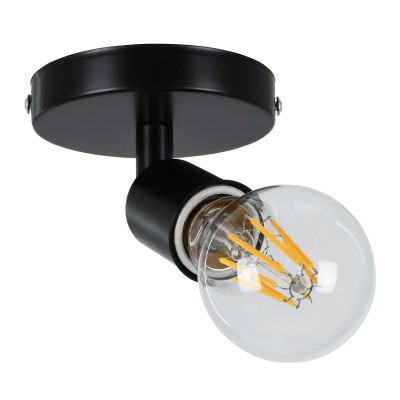 GLOBOSTAR® SARA 00843 Μοντέρνο Φωτιστικό Οροφής με Ντουί 1 x E27 AC 220-240V IP20 - Μαύρο - Μ10 x Π10 x Υ10.3cm GLOBOSTAR® SARA 00843 Μοντέρνο Φωτιστικό Οροφής με Ντουί 1 x E27 AC 220-240V IP20 - Μαύρο - Μ10 x Π10 x Υ10.3cm