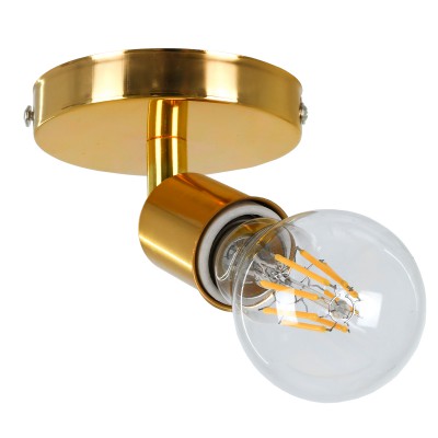 GLOBOSTAR® SARA 00845 Μοντέρνο Φωτιστικό Οροφής με Ντουί 1 x E27 AC 220-240V IP20 - Χρυσό - Μ10 x Π10 x Υ10.3cm GLOBOSTAR® SARA 00845 Μοντέρνο Φωτιστικό Οροφής με Ντουί 1 x E27 AC 220-240V IP20 - Χρυσό - Μ10 x Π10 x Υ10.3cm