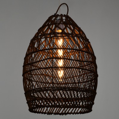 GloboStar® TAHITI 00711 Vintage Κρεμαστό Φωτιστικό Οροφής Μονόφωτο 1 x E27 Καφέ Ξύλινο Bamboo Φ38 x Y50cm Διακόσμηση - Φωτισμός - Χαλιά GloboStar® TAHITI 00711 Vintage Κρεμαστό Φωτιστικό Οροφής Μονόφωτο 1 x E27 Καφέ Ξύλινο Bamboo Φ38 x Y50cm Διακόσμηση - Φωτισμός - Χαλιά