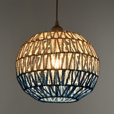 GLOBOSTAR® SANTOR 00728 Boho Κρεμαστό Φωτιστικό Οροφής με Ντουί 1 x E27 AC 220-240V IP20 - Λευκό & Μπλε - Μ30 x Π30 x Υ30cm GLOBOSTAR® SANTOR 00728 Boho Κρεμαστό Φωτιστικό Οροφής με Ντουί 1 x E27 AC 220-240V IP20 - Λευκό & Μπλε - Μ30 x Π30 x Υ30cm