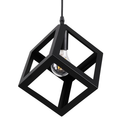 GLOBOSTAR® CUBE 00801 Μοντέρνο Κρεμαστό Φωτιστικό Οροφής με Ντουί 1 x E27 AC 220-240V IP20 - Μαύρο - Μ25 x Π25 x Υ25cm GLOBOSTAR® CUBE 00801 Μοντέρνο Κρεμαστό Φωτιστικό Οροφής με Ντουί 1 x E27 AC 220-240V IP20 - Μαύρο - Μ25 x Π25 x Υ25cm
