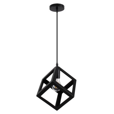 GLOBOSTAR® CUBE 00801 Μοντέρνο Κρεμαστό Φωτιστικό Οροφής με Ντουί 1 x E27 AC 220-240V IP20 - Μαύρο - Μ25 x Π25 x Υ25cm GLOBOSTAR® CUBE 00801 Μοντέρνο Κρεμαστό Φωτιστικό Οροφής με Ντουί 1 x E27 AC 220-240V IP20 - Μαύρο - Μ25 x Π25 x Υ25cm