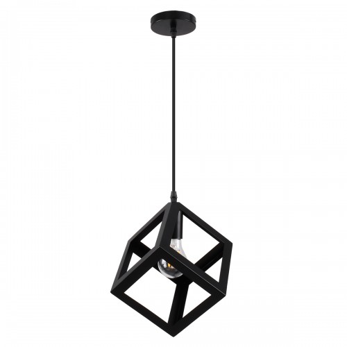 GLOBOSTAR® CUBE 00801 Μοντέρνο Κρεμαστό Φωτιστικό Οροφής με Ντουί 1 x E27 AC 220-240V IP20 - Μαύρο - Μ25 x Π25 x Υ25cm GLOBOSTAR® CUBE 00801 Μοντέρνο Κρεμαστό Φωτιστικό Οροφής με Ντουί 1 x E27 AC 220-240V IP20 - Μαύρο - Μ25 x Π25 x Υ25cm