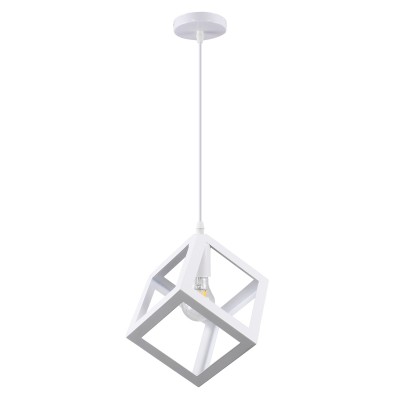 GLOBOSTAR® CUBE 00802 Μοντέρνο Κρεμαστό Φωτιστικό Οροφής με Ντουί 1 x E27 AC 220-240V IP20 - Λευκό - Μ25 x Π25 x Υ25cm GLOBOSTAR® CUBE 00802 Μοντέρνο Κρεμαστό Φωτιστικό Οροφής με Ντουί 1 x E27 AC 220-240V IP20 - Λευκό - Μ25 x Π25 x Υ25cm