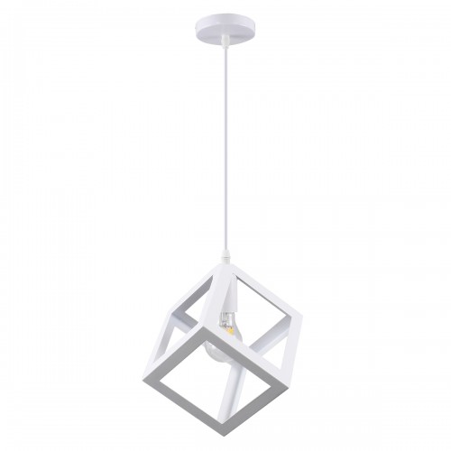 GLOBOSTAR® CUBE 00802 Μοντέρνο Κρεμαστό Φωτιστικό Οροφής με Ντουί 1 x E27 AC 220-240V IP20 - Λευκό - Μ25 x Π25 x Υ25cm GLOBOSTAR® CUBE 00802 Μοντέρνο Κρεμαστό Φωτιστικό Οροφής με Ντουί 1 x E27 AC 220-240V IP20 - Λευκό - Μ25 x Π25 x Υ25cm