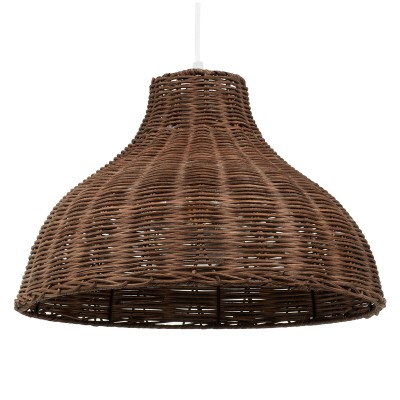 GLOBOSTAR® MAYOTTE 00725 Boho Κρεμαστό Φωτιστικό Οροφής με Ντουί 1 x E27 AC 220-240V IP20 - Καφέ - Μ40 x Π40 x Υ28cm