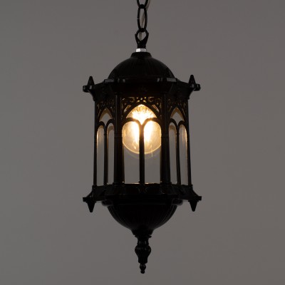 GloboStar® DARCY 00655 Vintage Κρεμαστό Φωτιστικό Οροφής Μονόφωτο 1 x E27 Μαύρο Μεταλλικό Πλέγμα Φ15.5 x Y32.5cm Διακόσμηση - Φωτισμός - Χαλιά