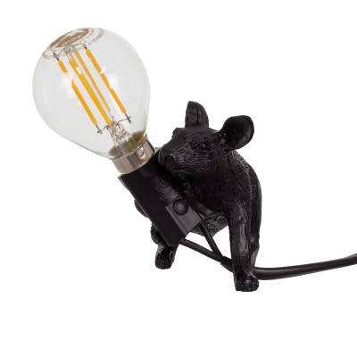 GloboStar® MOUSE 00675 Vintage Επιτραπέζιο Φωτιστικό Πορτατίφ Μονόφωτο 1 x E12 IP20 Μαύρο Πλαστικό - Μ13 x Π4 x Υ7cm GloboStar® MOUSE 00675 Vintage Επιτραπέζιο Φωτιστικό Πορτατίφ Μονόφωτο 1 x E12 IP20 Μαύρο Πλαστικό - Μ13 x Π4 x Υ7cm
