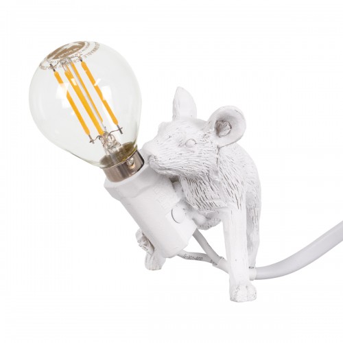 GloboStar® MOUSE 00676 Vintage Επιτραπέζιο Φωτιστικό Πορτατίφ Μονόφωτο 1 x E12 IP20 Λευκό Πλαστικό - Μ13 x Π4 x Υ7cm GloboStar® MOUSE 00676 Vintage Επιτραπέζιο Φωτιστικό Πορτατίφ Μονόφωτο 1 x E12 IP20 Λευκό Πλαστικό - Μ13 x Π4 x Υ7cm