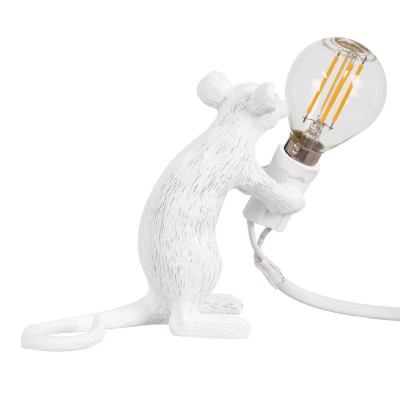 GloboStar® MOUSE 00679 Vintage Επιτραπέζιο Φωτιστικό Πορτατίφ Μονόφωτο 1 x E12 IP20 Λευκό Πλαστικό - Μ12 x Π4 x Υ10cm GloboStar® MOUSE 00679 Vintage Επιτραπέζιο Φωτιστικό Πορτατίφ Μονόφωτο 1 x E12 IP20 Λευκό Πλαστικό - Μ12 x Π4 x Υ10cm