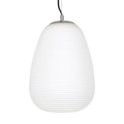 GLOBOSTAR® FREYA 00745 Μοντέρνο Κρεμαστό Φωτιστικό Οροφής με Ντουί 1 x E27 AC 220-240V IP20 - Λευκό & Ασημί - Μ24 x Π24 x Υ35cm