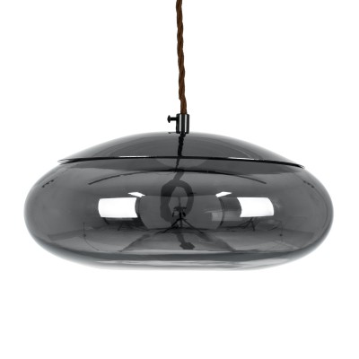 GLOBOSTAR® AXTON 00751 Μοντέρνο Κρεμαστό Φωτιστικό Οροφής LED 5W 500lm 180° AC 220-240V IP20 Θερμό Λευκό 2700K - Sanan SMD Chip - Μαύρο & Μαύρο Φιμέ - Μ30 x Π30 x Υ15cm - 2 Xρόνια Εγγύηση
