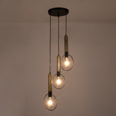 GloboStar® OLVERO 00773 Μοντέρνο Κρεμαστό Φωτιστικό Οροφής Τρίφωτο 3 x E27 Μαύρο - Χρυσό Μεταλλικό Πλέγμα Φ30 x Y130cm Διακόσμηση - Φωτισμός - Χαλιά GloboStar® OLVERO 00773 Μοντέρνο Κρεμαστό Φωτιστικό Οροφής Τρίφωτο 3 x E27 Μαύρο - Χρυσό Μεταλλικό Πλέγμα Φ30 x Y130cm Διακόσμηση - Φωτισμός - Χαλιά
