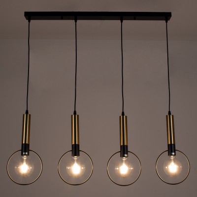 GloboStar® OLVERO 00775 Μοντέρνο Κρεμαστό Φωτιστικό Οροφής Πολύφωτο 4 x E27 Μαύρο - Χρυσό Μεταλλικό Πλέγμα Μ90 x Π18 x Y130cm Διακόσμηση - Φωτισμός - Χαλιά GloboStar® OLVERO 00775 Μοντέρνο Κρεμαστό Φωτιστικό Οροφής Πολύφωτο 4 x E27 Μαύρο - Χρυσό Μεταλλικό Πλέγμα Μ90 x Π18 x Y130cm Διακόσμηση - Φωτισμός - Χαλιά