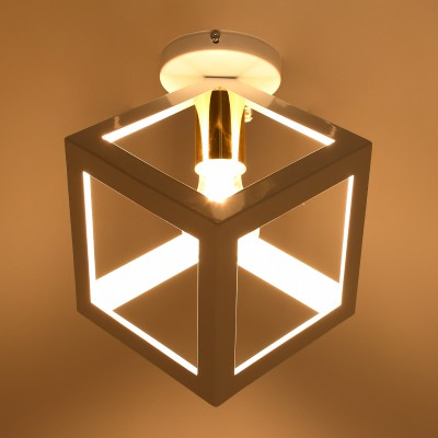 GLOBOSTAR® CUBE 00800 Μοντέρνο Φωτιστικό Οροφής με Ντουί 1 x E27 AC 220-240V IP20 - Λευκό & Χρυσό - Μ25 x Π25 x Υ25cm GLOBOSTAR® CUBE 00800 Μοντέρνο Φωτιστικό Οροφής με Ντουί 1 x E27 AC 220-240V IP20 - Λευκό & Χρυσό - Μ25 x Π25 x Υ25cm