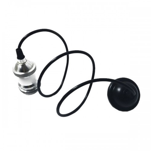GLOBOSTAR® SUSPENS 115102 Vintage Κρεμαστό Φωτιστικό Οροφής με Ντουί 1 x E27 AC 220-240V IP20 - Ασημί & Μαύρο - Μ6.7 x Π6.7 x Y94.3cm GLOBOSTAR® SUSPENS 115102 Vintage Κρεμαστό Φωτιστικό Οροφής με Ντουί 1 x E27 AC 220-240V IP20 - Ασημί & Μαύρο - Μ6.7 x Π6.7 x Y94.3cm