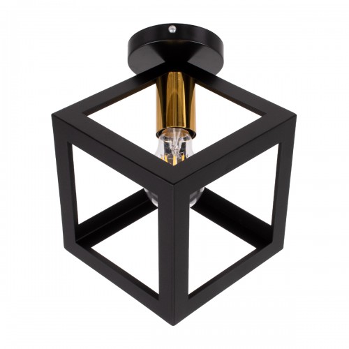 GLOBOSTAR® CUBE 00799 Μοντέρνο Φωτιστικό Οροφής με Ντουί 1 x E27 AC 220-240V IP20 - Μαύρο & Χρυσό - Μ25 x Π25 x Υ25cm GLOBOSTAR® CUBE 00799 Μοντέρνο Φωτιστικό Οροφής με Ντουί 1 x E27 AC 220-240V IP20 - Μαύρο & Χρυσό - Μ25 x Π25 x Υ25cm