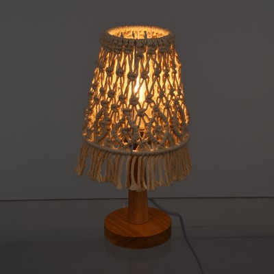GloboStar® RWANDA 36210 Boho Επιτραπέζιο Φωτιστικό Πορτατίφ Μονόφωτο 1 x E27 IP20 Μπεζ Σχοινί με Καφέ Ξύλο - Μ15 x Π15 x Υ30cm GloboStar® RWANDA 36210 Boho Επιτραπέζιο Φωτιστικό Πορτατίφ Μονόφωτο 1 x E27 IP20 Μπεζ Σχοινί με Καφέ Ξύλο - Μ15 x Π15 x Υ30cm