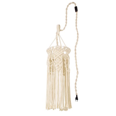 GLOBOSTAR® BAHRI 36211 Boho Κρεμαστό Φωτιστικό Οροφής με Ντουί 1 x E27 AC 220-240V IP20 - Μπεζ - Μ20 x Π20 x Υ65cm