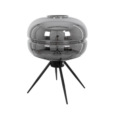 GLOBOSTAR® JAVAN 00738 Μοντέρνο Επιτραπέζιο Φωτιστικό Πορτατίφ με Ντουί 1 x E27 AC 220-240V IP20 - Μαύρο Φιμέ & Μαύρο - Μ30 x Π30 x Y19cm GLOBOSTAR® JAVAN 00738 Μοντέρνο Επιτραπέζιο Φωτιστικό Πορτατίφ με Ντουί 1 x E27 AC 220-240V IP20 - Μαύρο Φιμέ & Μαύρο - Μ30 x Π30 x Y19cm