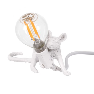 GloboStar® MOUSE 00676 Vintage Επιτραπέζιο Φωτιστικό Πορτατίφ Μονόφωτο 1 x E12 IP20 Λευκό Πλαστικό - Μ13 x Π4 x Υ7cm GloboStar® MOUSE 00676 Vintage Επιτραπέζιο Φωτιστικό Πορτατίφ Μονόφωτο 1 x E12 IP20 Λευκό Πλαστικό - Μ13 x Π4 x Υ7cm