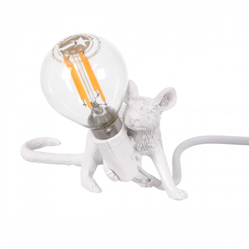 GloboStar® MOUSE 00676 Vintage Επιτραπέζιο Φωτιστικό Πορτατίφ Μονόφωτο 1 x E12 IP20 Λευκό Πλαστικό - Μ13 x Π4 x Υ7cm GloboStar® MOUSE 00676 Vintage Επιτραπέζιο Φωτιστικό Πορτατίφ Μονόφωτο 1 x E12 IP20 Λευκό Πλαστικό - Μ13 x Π4 x Υ7cm