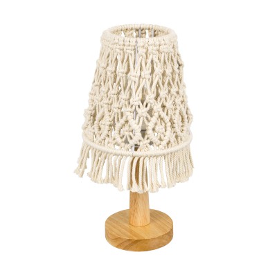 GloboStar® RWANDA 36210 Boho Επιτραπέζιο Φωτιστικό Πορτατίφ Μονόφωτο 1 x E27 IP20 Μπεζ Σχοινί με Καφέ Ξύλο - Μ15 x Π15 x Υ30cm GloboStar® RWANDA 36210 Boho Επιτραπέζιο Φωτιστικό Πορτατίφ Μονόφωτο 1 x E27 IP20 Μπεζ Σχοινί με Καφέ Ξύλο - Μ15 x Π15 x Υ30cm