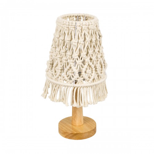 GloboStar® RWANDA 36210 Boho Επιτραπέζιο Φωτιστικό Πορτατίφ Μονόφωτο 1 x E27 IP20 Μπεζ Σχοινί με Καφέ Ξύλο - Μ15 x Π15 x Υ30cm GloboStar® RWANDA 36210 Boho Επιτραπέζιο Φωτιστικό Πορτατίφ Μονόφωτο 1 x E27 IP20 Μπεζ Σχοινί με Καφέ Ξύλο - Μ15 x Π15 x Υ30cm
