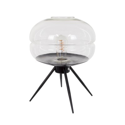 GloboStar® JAVAN 00736 Μοντέρνο Επιτραπέζιο Φωτιστικό Πορτατίφ Μονόφωτο 1 x E27 IP20 Διάφανο Γυαλί με Μαύρο Μέταλλο - Μ30 x Π30 x Υ19cm GloboStar® JAVAN 00736 Μοντέρνο Επιτραπέζιο Φωτιστικό Πορτατίφ Μονόφωτο 1 x E27 IP20 Διάφανο Γυαλί με Μαύρο Μέταλλο - Μ30 x Π30 x Υ19cm