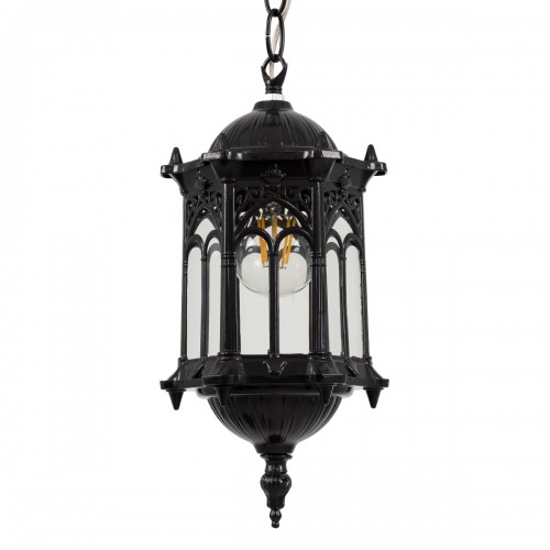 GloboStar® DARCY 00655 Vintage Κρεμαστό Φωτιστικό Οροφής Μονόφωτο 1 x E27 Μαύρο Μεταλλικό Πλέγμα Φ15.5 x Y32.5cm Διακόσμηση - Φωτισμός - Χαλιά