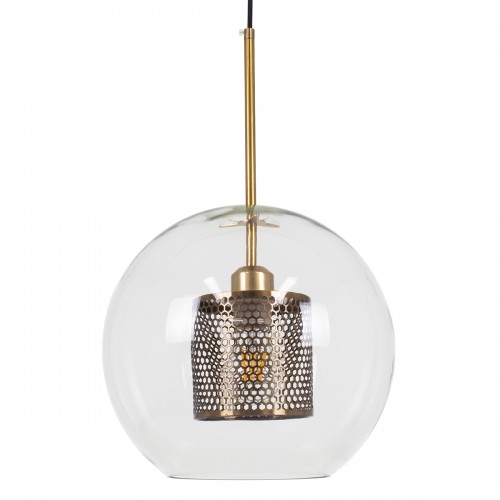 GloboStar® AVERY 00740 Μοντέρνο Κρεμαστό Φωτιστικό Οροφής Μονόφωτο 1 x E27 Διάφανο Γυάλινο με Χρυσό Μεταλλικό Πλέγμα Φ30 x Υ48cm Διακόσμηση - Φωτισμός - Χαλιά GloboStar® AVERY 00740 Μοντέρνο Κρεμαστό Φωτιστικό Οροφής Μονόφωτο 1 x E27 Διάφανο Γυάλινο με Χρυσό Μεταλλικό Πλέγμα Φ30 x Υ48cm Διακόσμηση - Φωτισμός - Χαλιά
