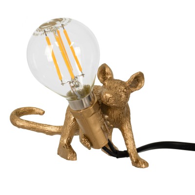 GloboStar® MOUSE 00677 Vintage Επιτραπέζιο Φωτιστικό Πορτατίφ Μονόφωτο 1 x E12 IP20 Χρυσό Πλαστικό - Μ13 x Π4 x Υ7cm GloboStar® MOUSE 00677 Vintage Επιτραπέζιο Φωτιστικό Πορτατίφ Μονόφωτο 1 x E12 IP20 Χρυσό Πλαστικό - Μ13 x Π4 x Υ7cm